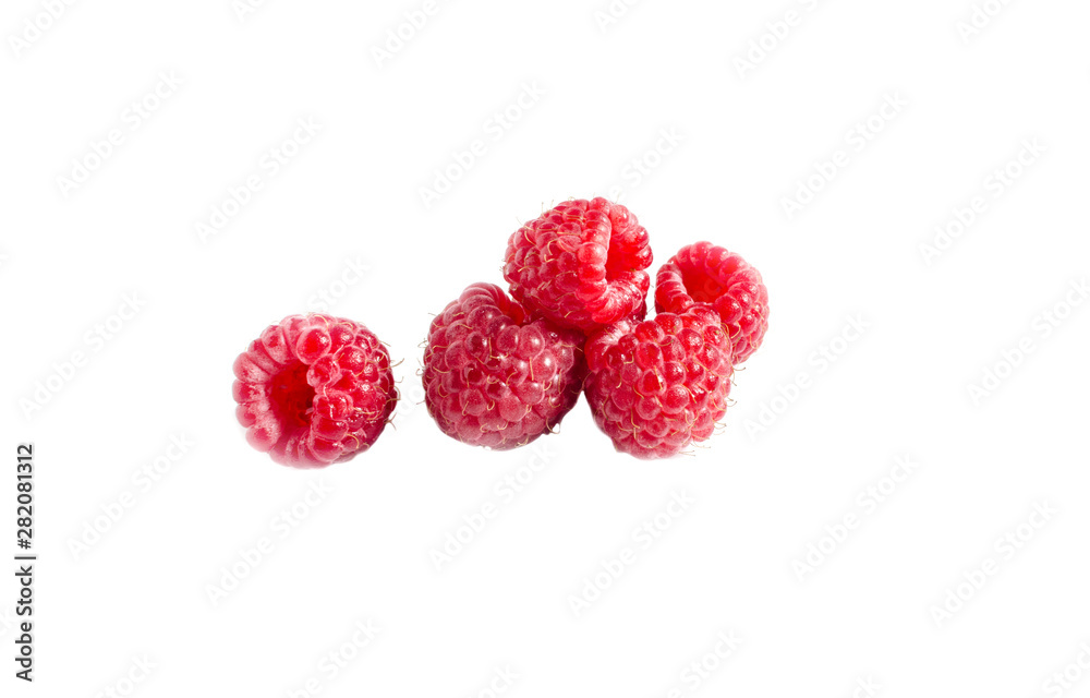 ripe fresh raspberries on a white background isolate ripe fresh raspberries on a white background isolate