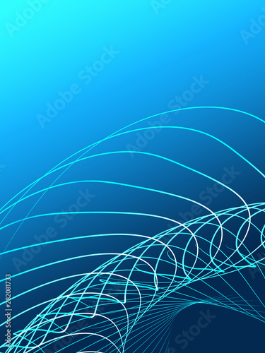 Spectrum color abstract background with original curved shapes on a smooth gradient backdrop