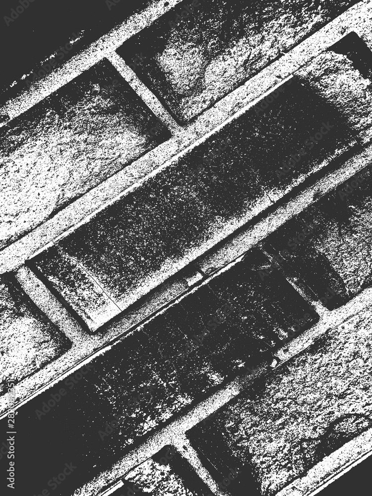 Fototapeta premium Distress old dry wooden texture. Black and white grunge background. Vector illustration