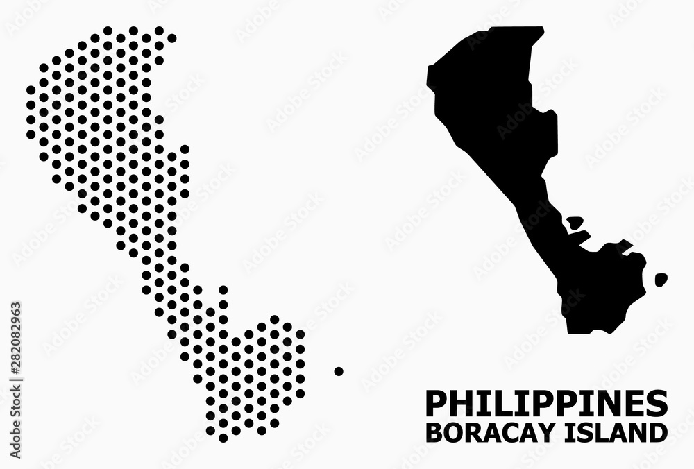 Dotted Mosaic Map of Boracay Island