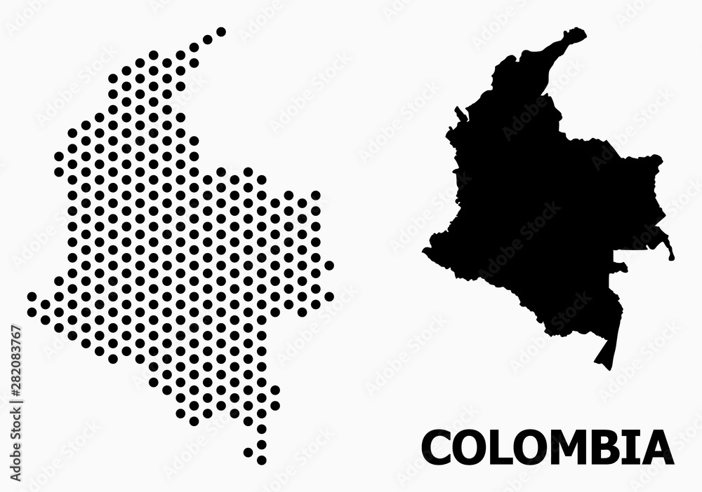 Dotted Mosaic Map of Colombia