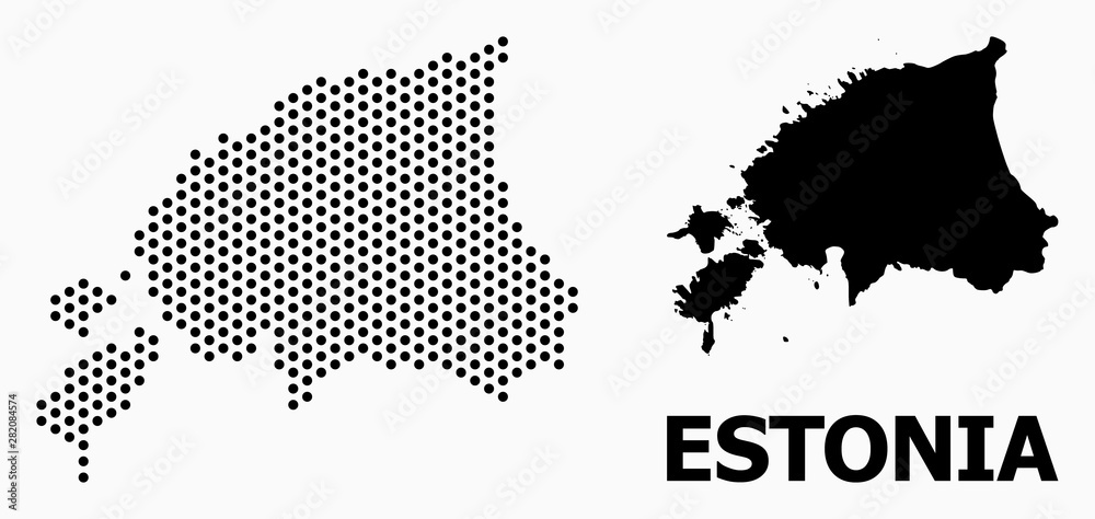 Dotted Pattern Map of Estonia