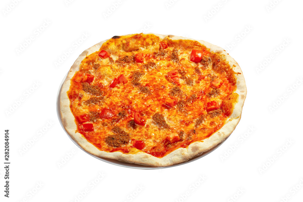 Pizza on the white background Pizza on the white background