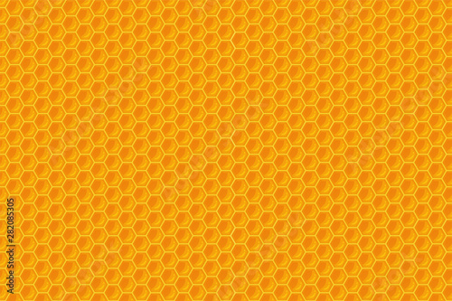 The geometric honeycomb background has a sweet yellow honey color to make a delicious bakery.