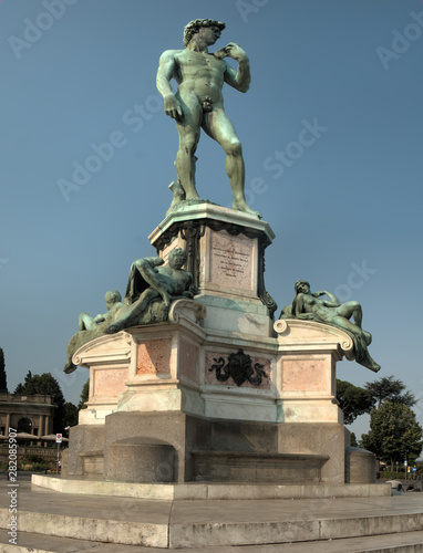 Michelangelo's David; bronze replica seen on the Piazzale Michelangelo in Florence
