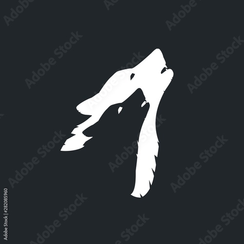 Wild wolf silhouette