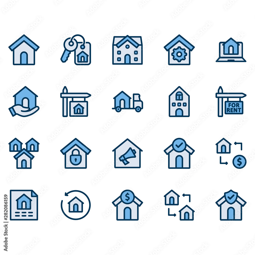 Real Estate Line Icon Set - 1 Real Estate Line Icon Set - 1