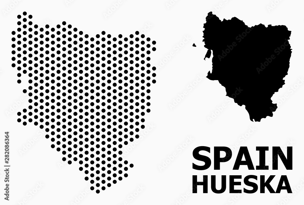 Fototapeta premium Pixel Mosaic Map of Hueska Province