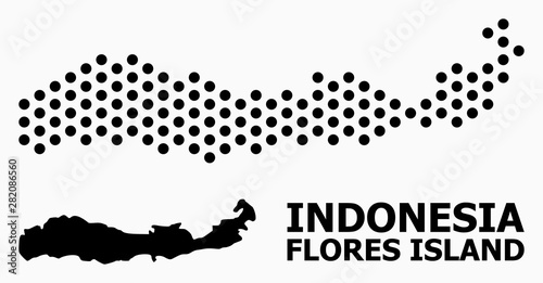 Dot Pattern Map of Indonesia - Flores Island