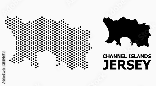 Pixel Mosaic Map of Jersey Island