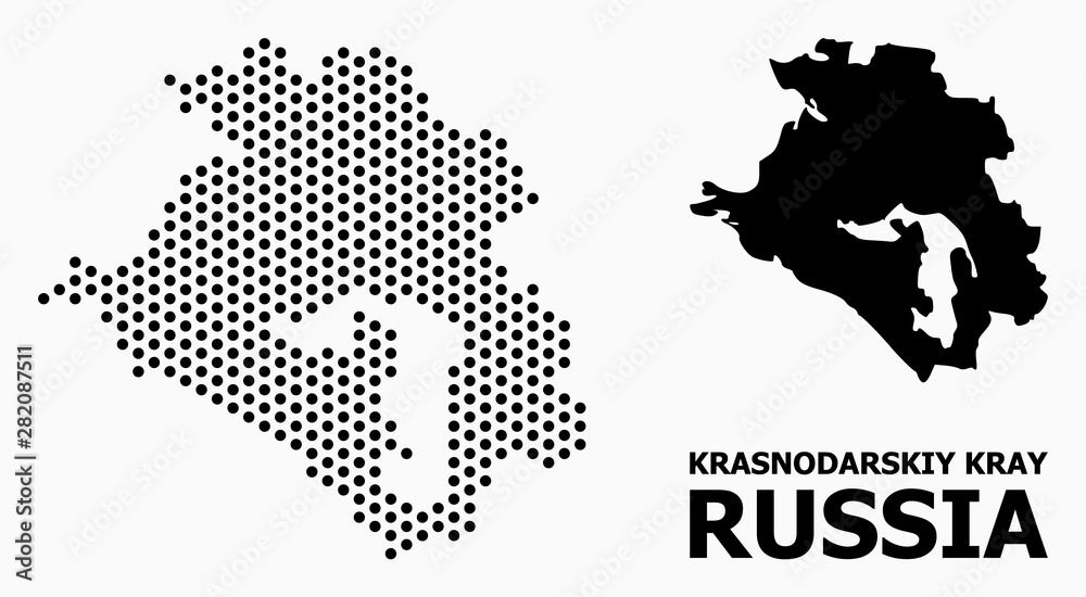 Dotted Mosaic Map of Krasnodarskiy Kray