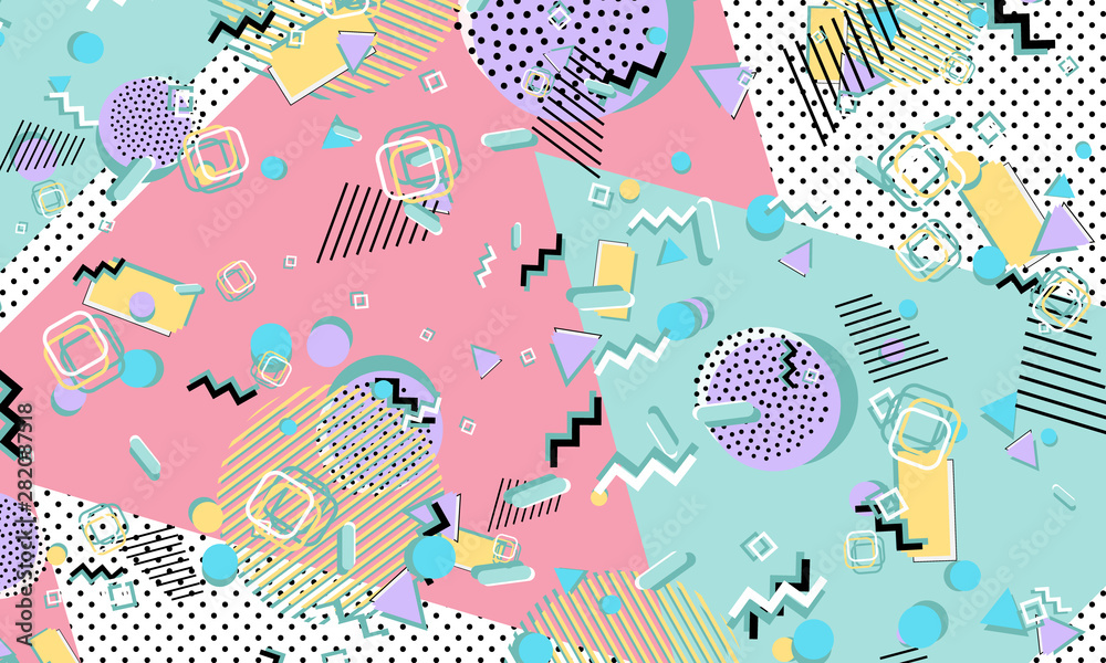 Memphis pattern. Geometric shapes. Hipster style Memphis pattern. Geometric shapes. Hipster style