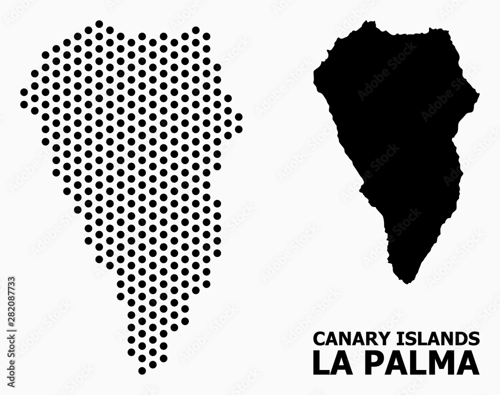 Pixel Mosaic Map of La Palma Island