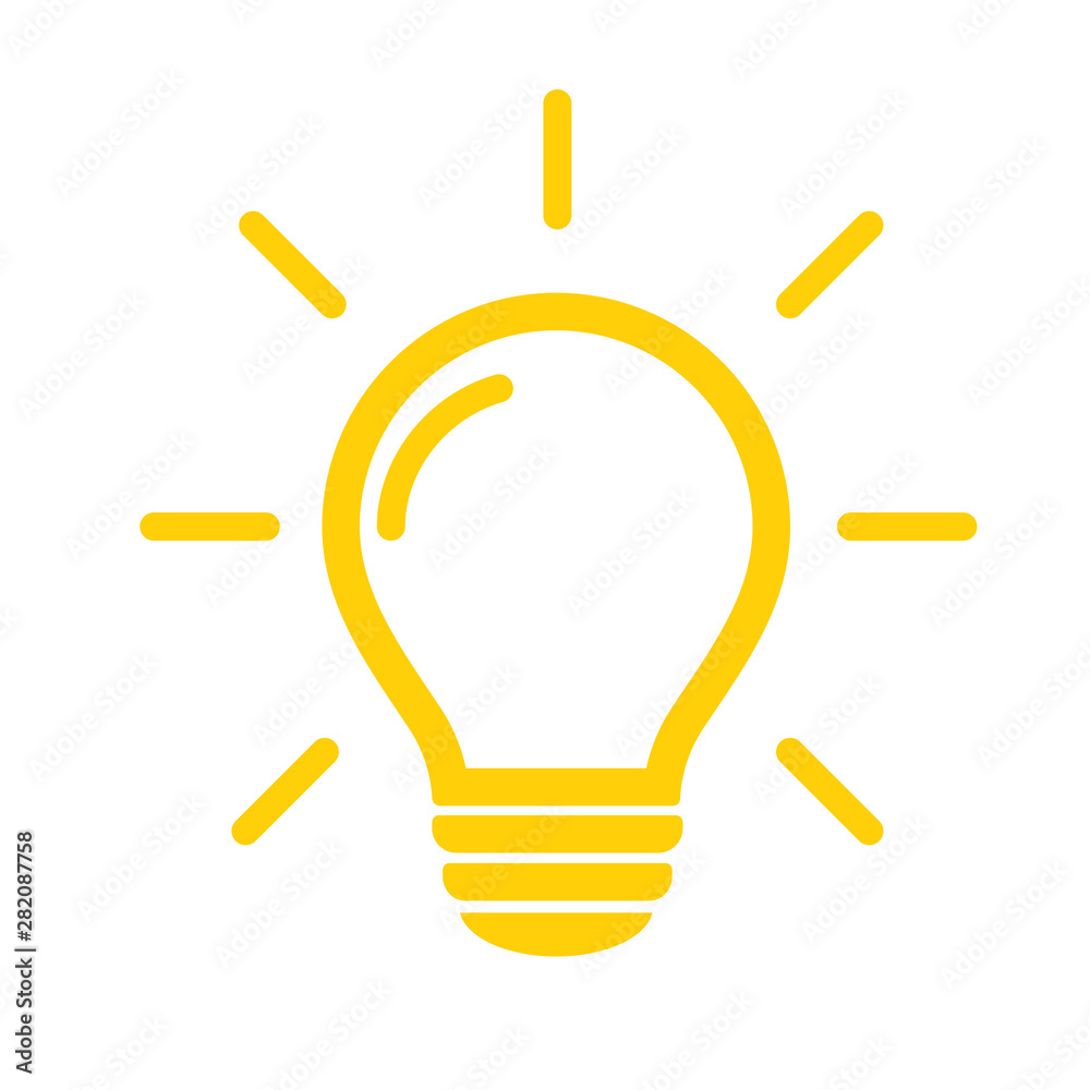 Bulb icon with bright light rays Concept of new creativity. Bulb icon with bright light rays Concept of new creativity.
