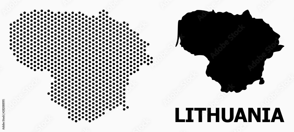 Dotted Pattern Map of Lithuania