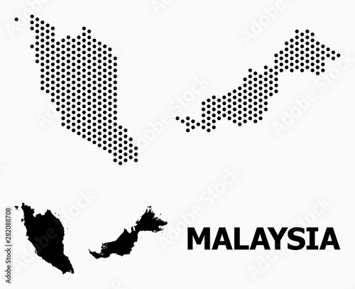 Pixel Mosaic Map of Malaysia