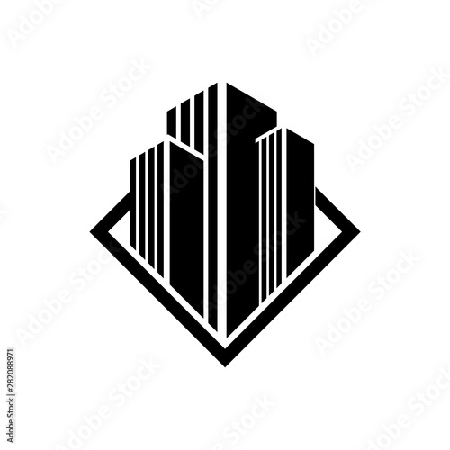 Abstract Big Building Construction Logo