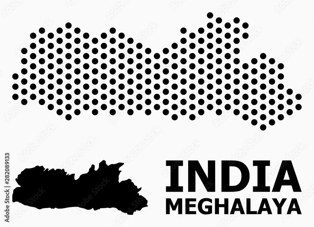 Dot Mosaic Map of Meghalaya State