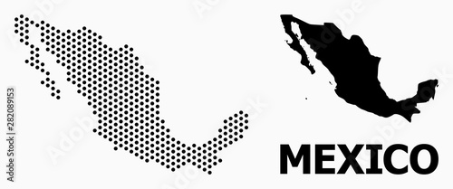 Dotted Pattern Map of Mexico