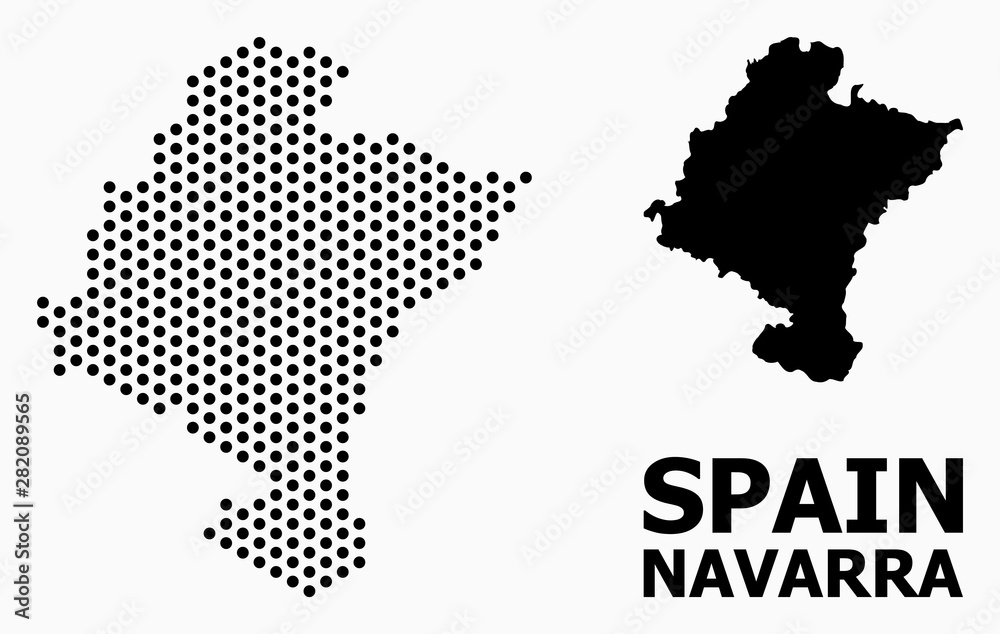 Dotted Pattern Map of Navarra Province