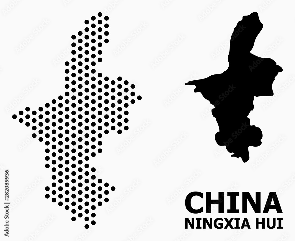 Dotted Pattern Map of Ningxia Hui Region