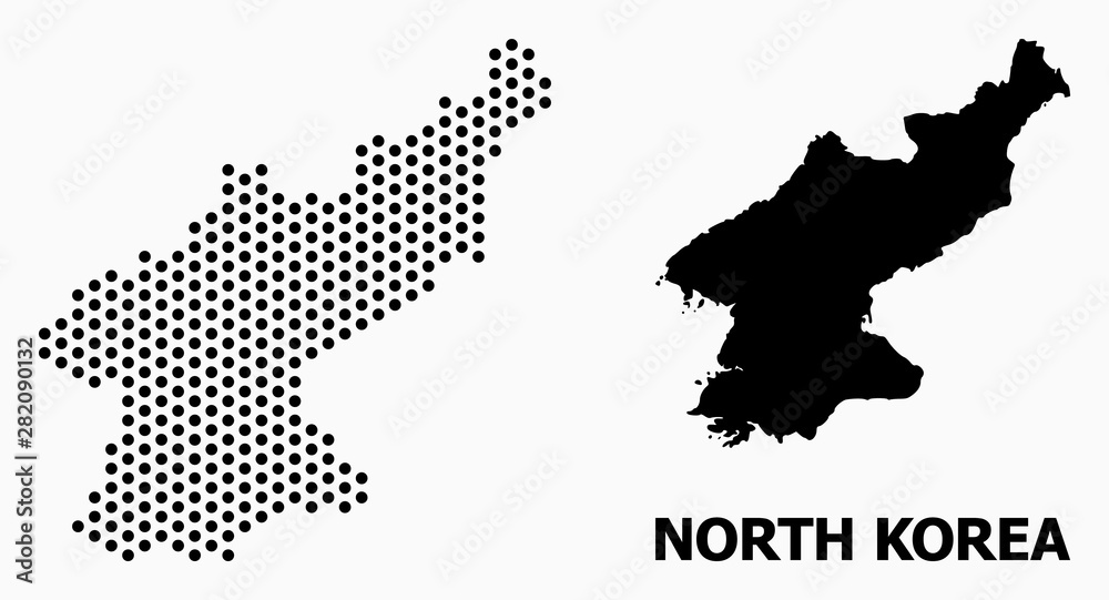 Dot Mosaic Map of North Korea