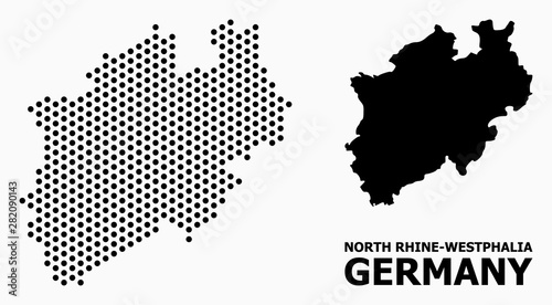 Pixelated Mosaic Map of North Rhine-Westphalia State