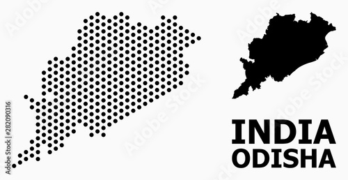 Dot Mosaic Map of Odisha State