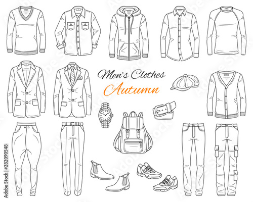 Men's Fashion set, clothes and accessories