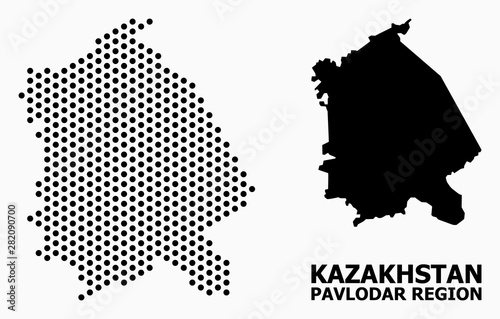 Dot Mosaic Map of Pavlodar Region photo