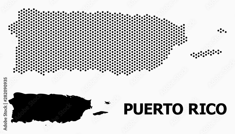 Dotted Pattern Map of Puerto Rico