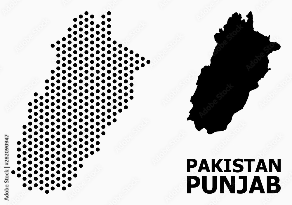 Pixel Mosaic Map of Punjab Province