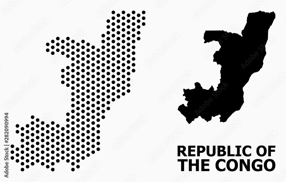 Dot Pattern Map of Republic of the Congo Stock Vector | Adobe Stock