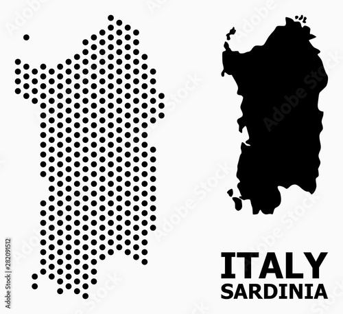 Pixel Mosaic Map of Sardinia Region photo