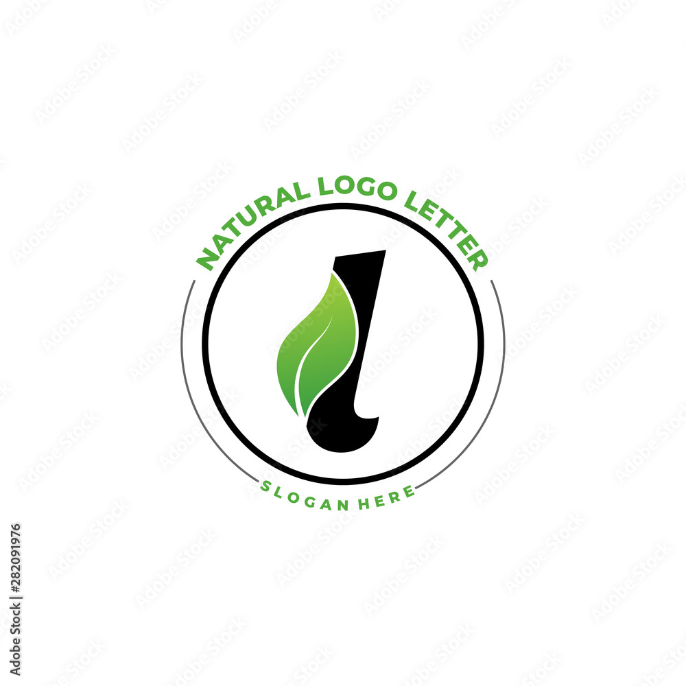 Letter L With Leaf Logo. Green leaf logo icon vector design. Landscape ...