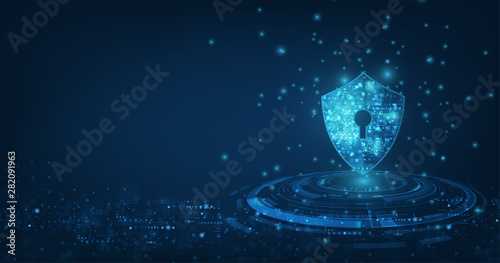 Abstract security digital technology background.protection mechanism and system privacy.vector illustration.