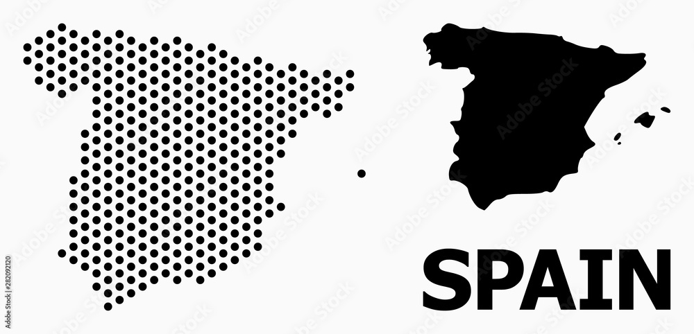 Dotted Mosaic Map of Spain