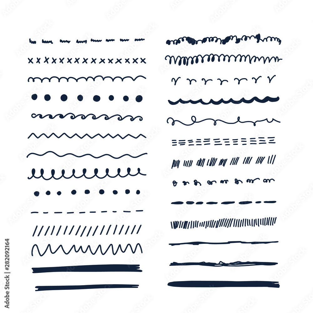 vector doodle line set with sketch scribble decoration. Simple brush stroke collection vector doodle line set with sketch scribble decoration. Simple brush stroke collection