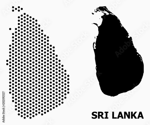 Dot Mosaic Map of Sri Lanka