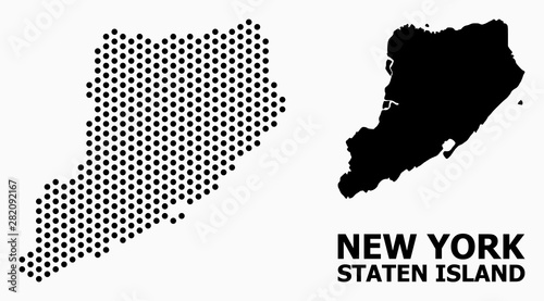 Pixelated Pattern Map of Staten Island photo