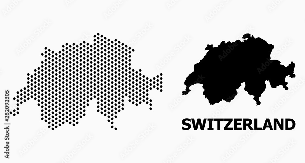 Obraz premium Pixel Pattern Map of Switzerland