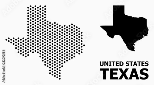 Pixelated Mosaic Map of Texas State