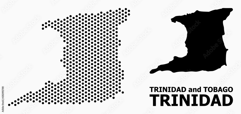 Pixel Mosaic Map of Trinidad Island