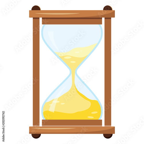 Vector illustration of hourglass or sandglass isolated on white background.
