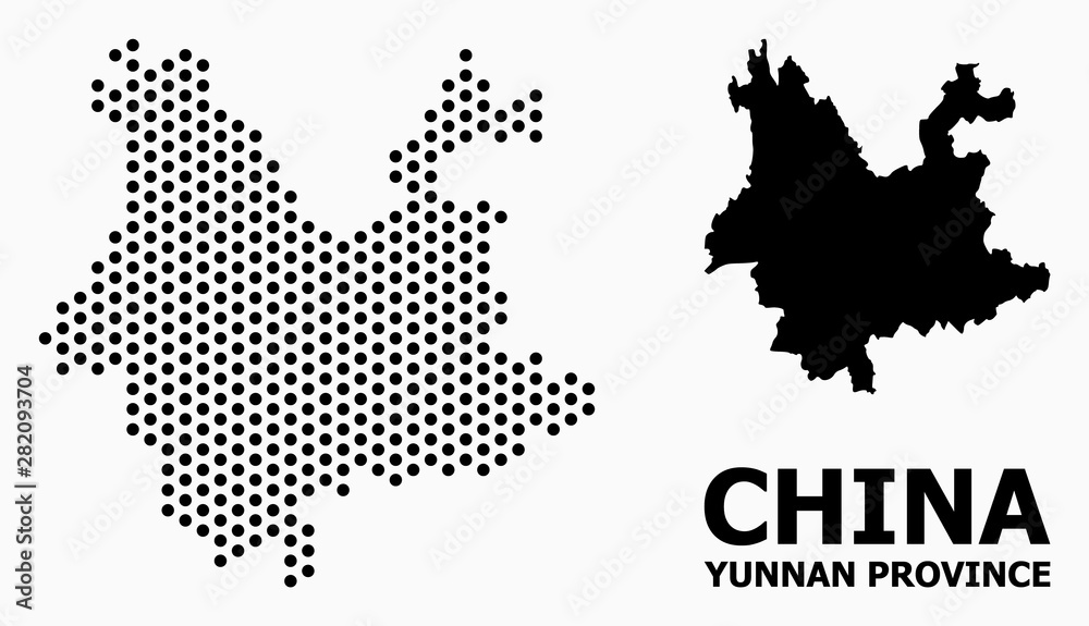 Dotted Pattern Map of Yunnan Province