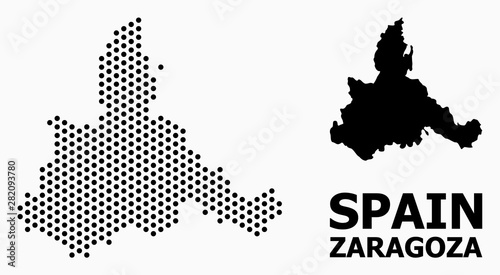 Pixel Mosaic Map of Zaragoza Province photo