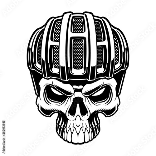 Vector illustration of a cyclist skull
