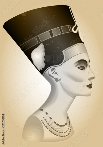 Nefertiti Egyptian Queen. Silhouette Nefertiti Icon. Illustration