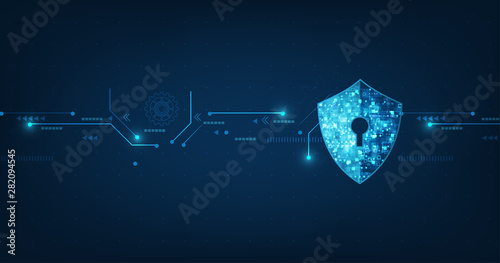 Abstract security digital technology background.protection mechanism and system privacy.vector illustration.