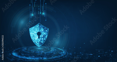 Abstract security digital technology background.protection mechanism and system privacy.vector illustration.